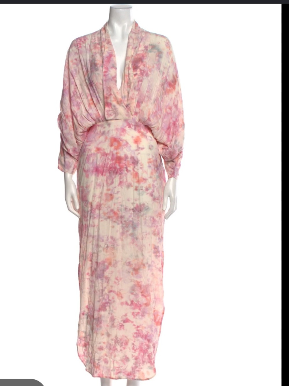 K Women's SWF Pink Tie-Dye V-Neck Maxi Dress